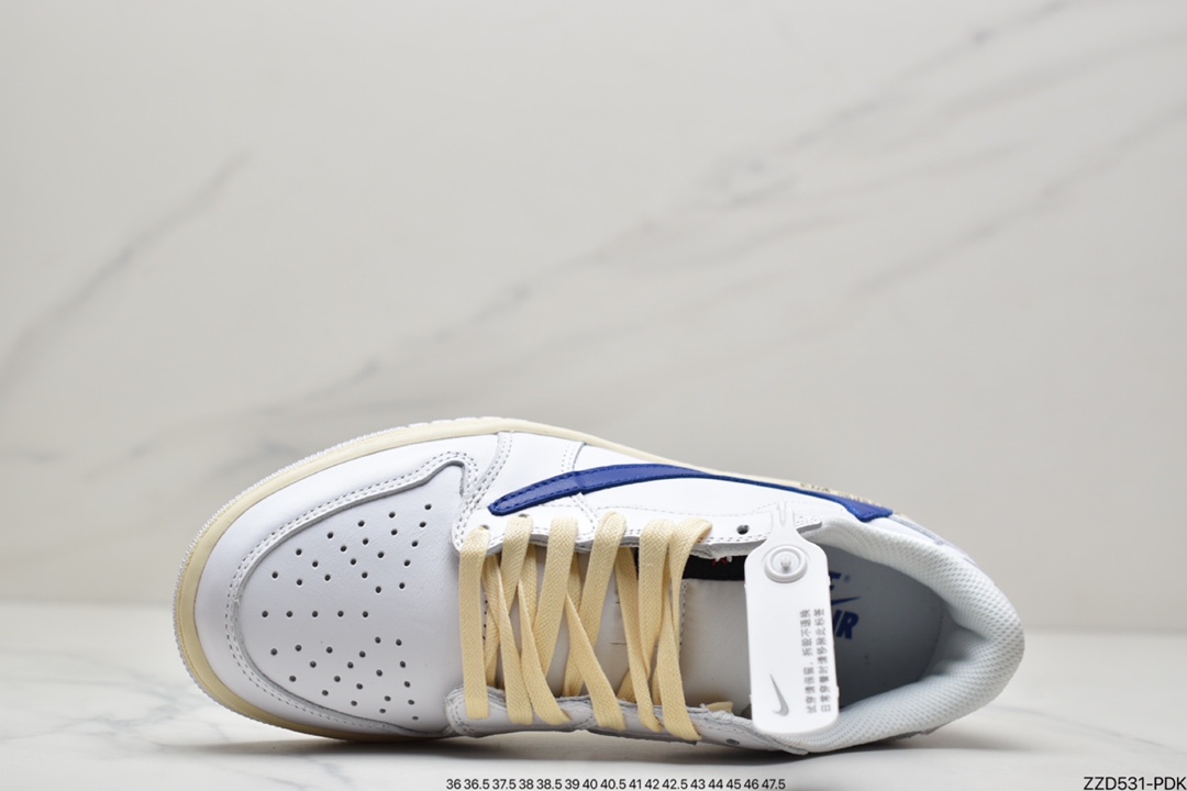 250 Travis Scott x Fragment x Air Jordan 1 Low“Military Blue”闪电倒钩高帮DM6839