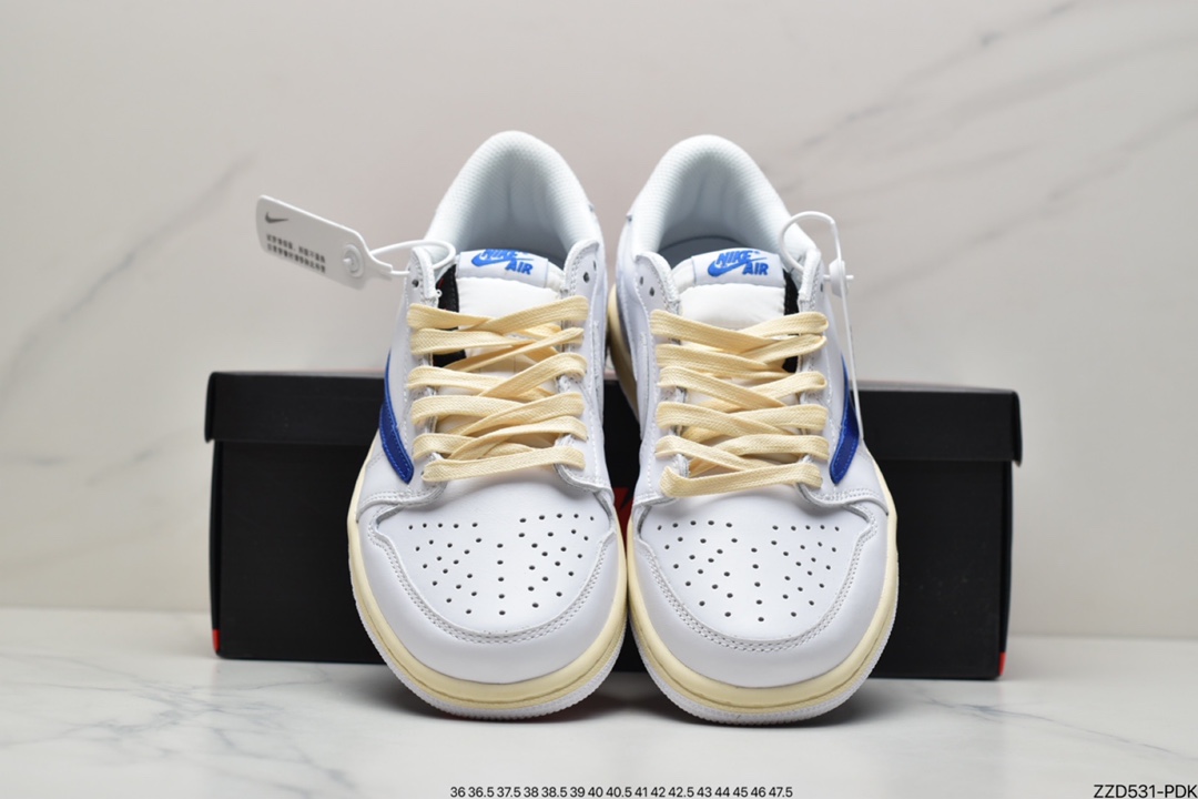 250 Travis Scott x Fragment x Air Jordan 1 Low“Military Blue”闪电倒钩高帮DM6839