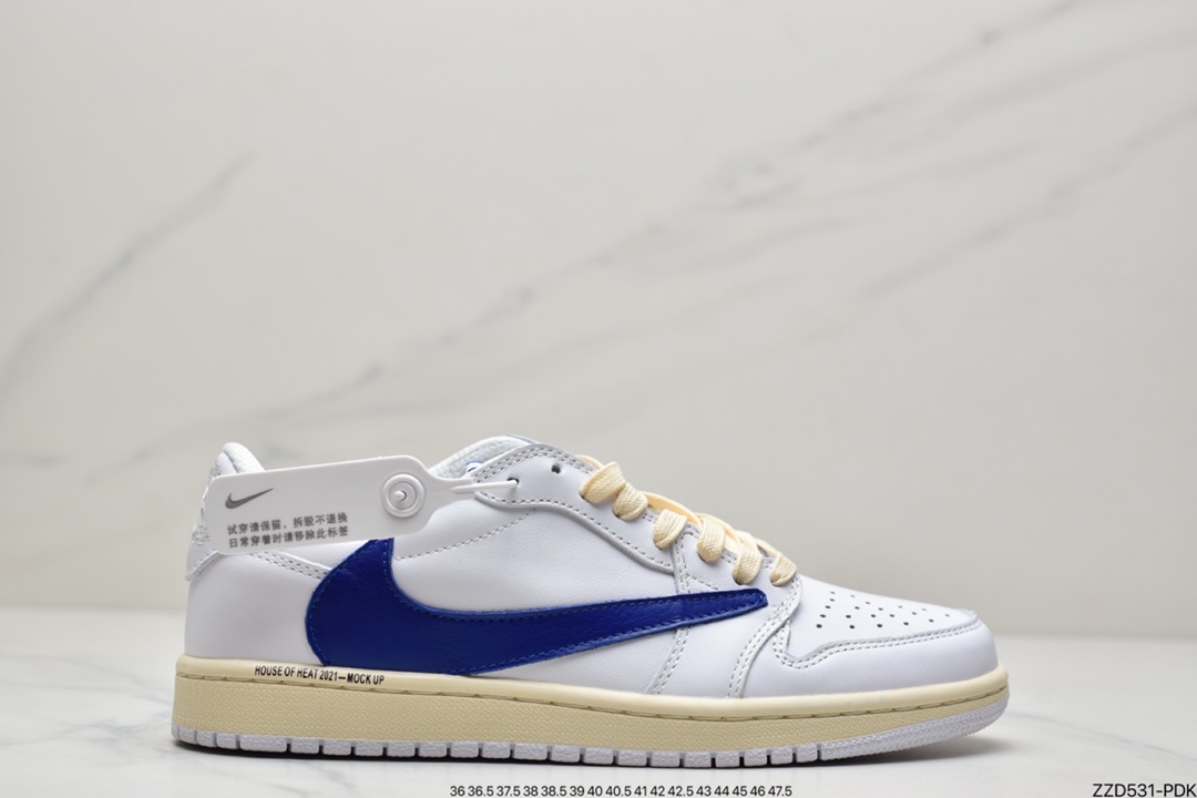 250 Travis Scott x Fragment x Air Jordan 1 Low“Military Blue”闪电倒钩高帮DM6839