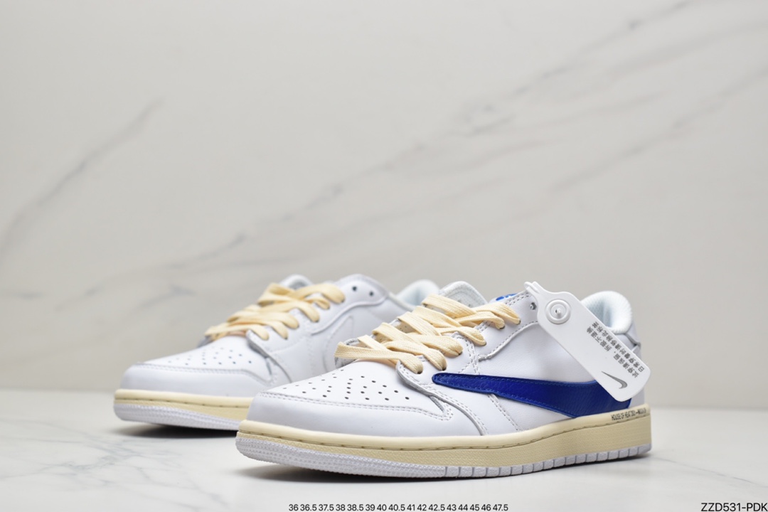 250 Travis Scott x Fragment x Air Jordan 1 Low“Military Blue”闪电倒钩高帮DM6839
