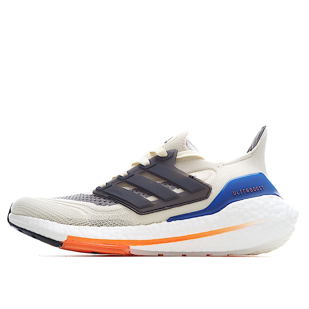 G5 阿迪达斯 Adidas UB7.0 爆米花 前凸后翘的adidas ultra boost 2021系列正式曝光，新一代的ulrtra boost 21在中底的部分添加了更多的boost材质面积，除了部分标志性的细节处外，这次更新的款式以前凸后翘的流线型呈现。中底的支撑片也变成了造型奇特的U型，鞋子设计十分有速度感。