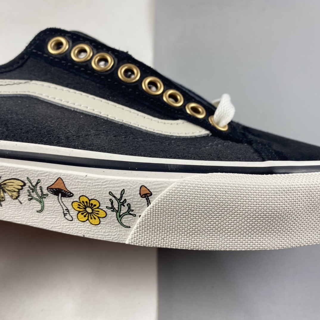 P150  VANS tyle 36 SF 范斯黑灰拼接蝴蝶花卉低帮滑板鞋 VN0A5HYRA1H