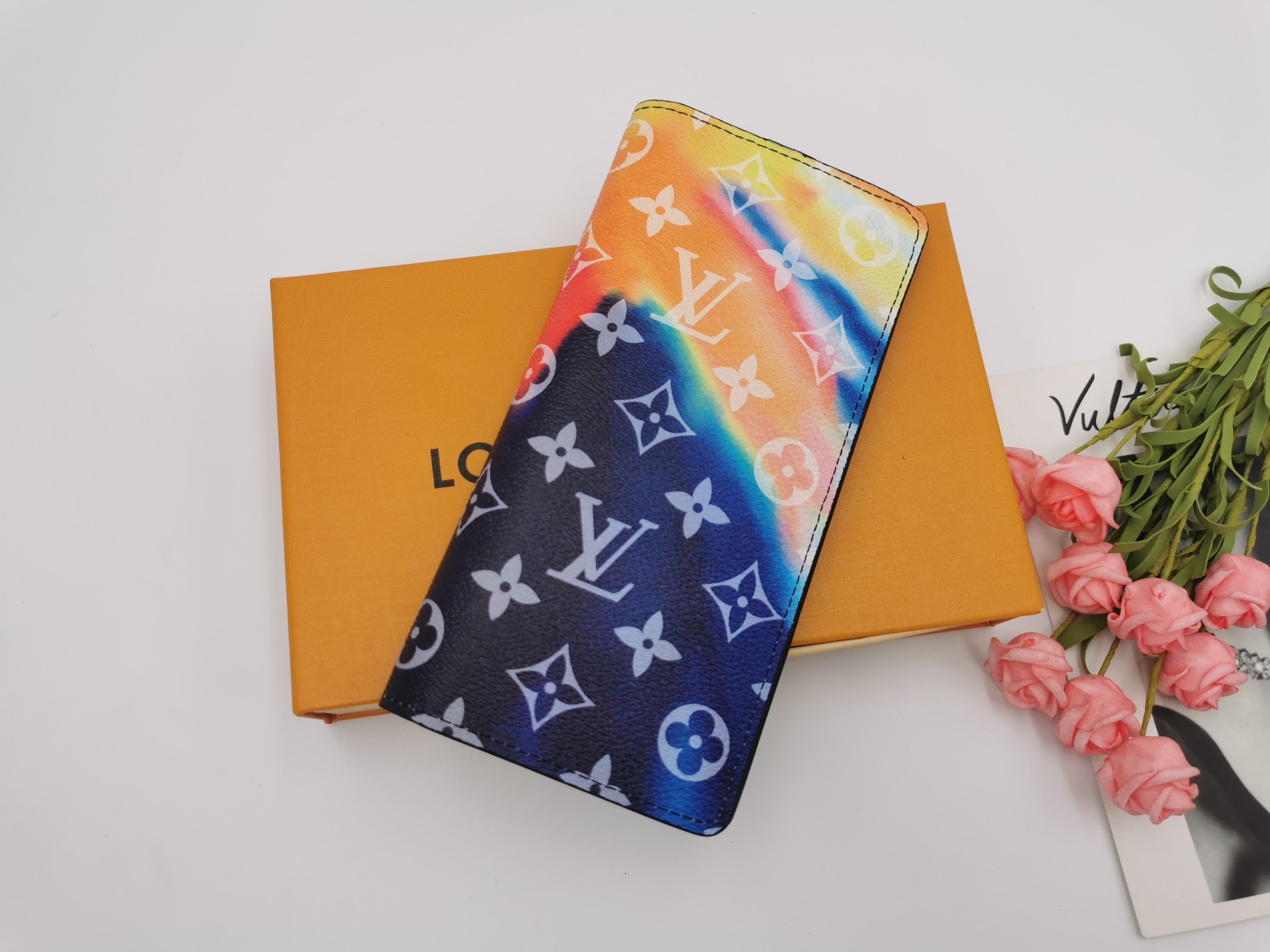 Close-up of leather wallet texture