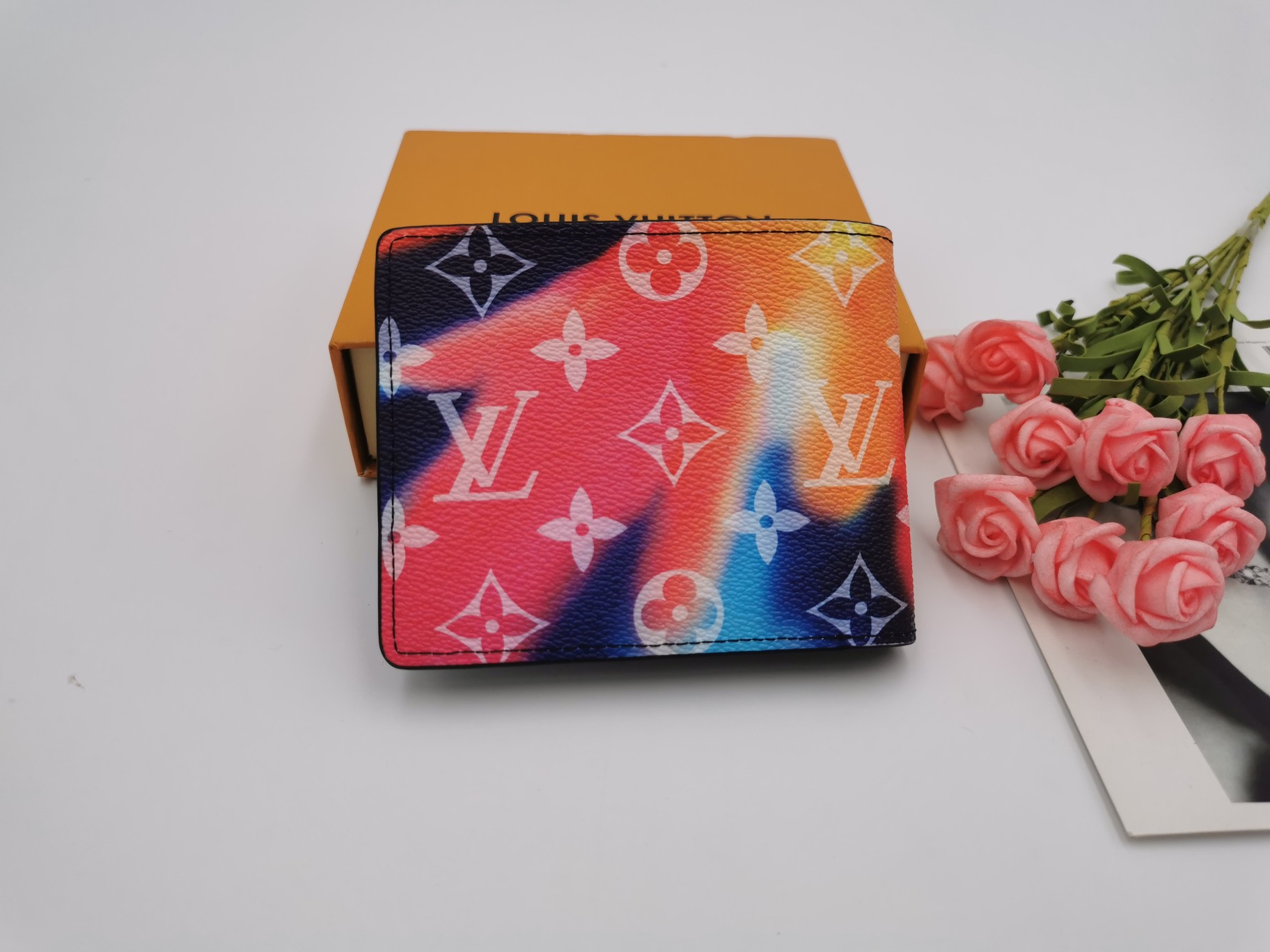 Leather wallet interior with card slots