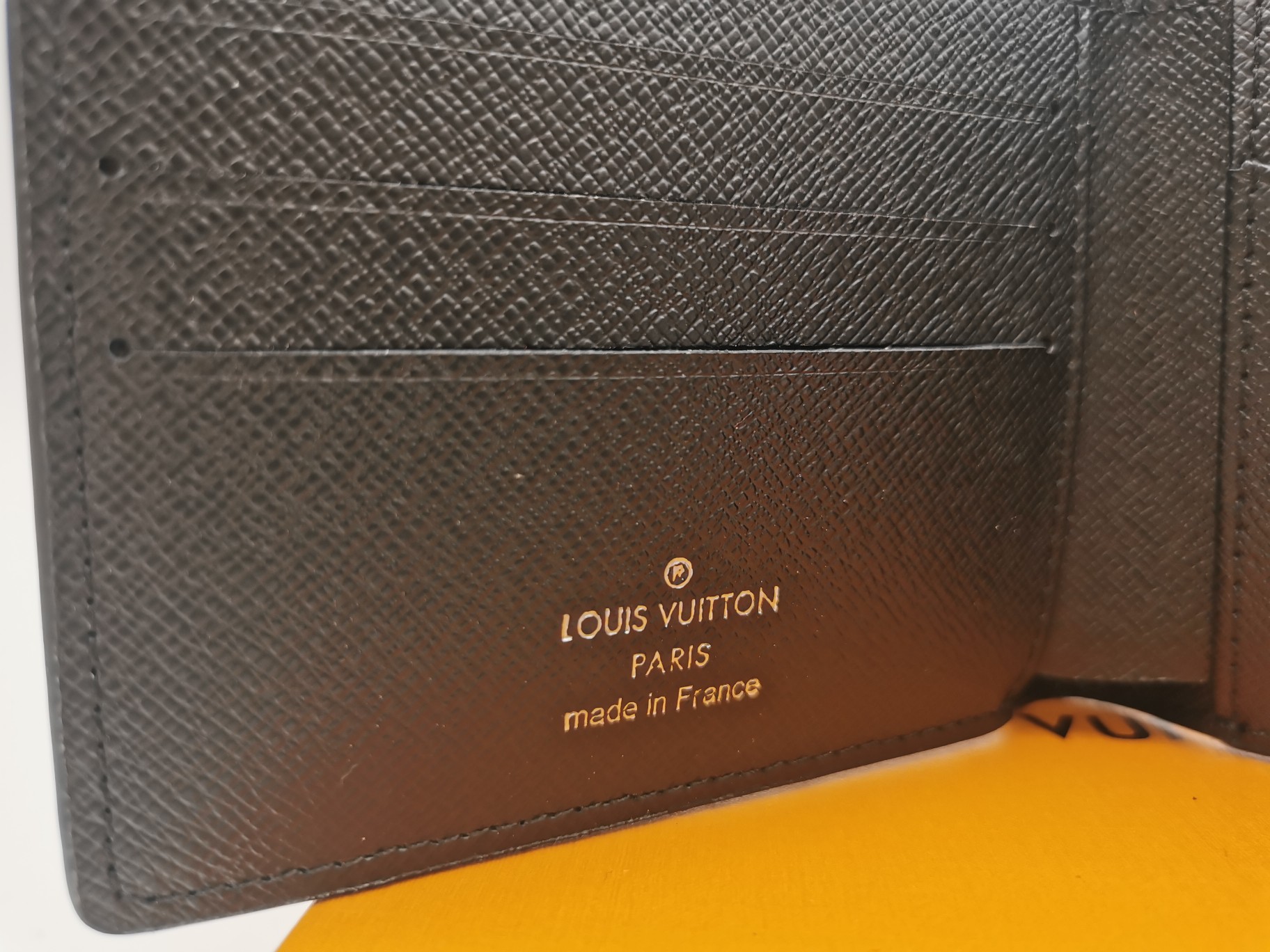 Leather wallet with cards and cash