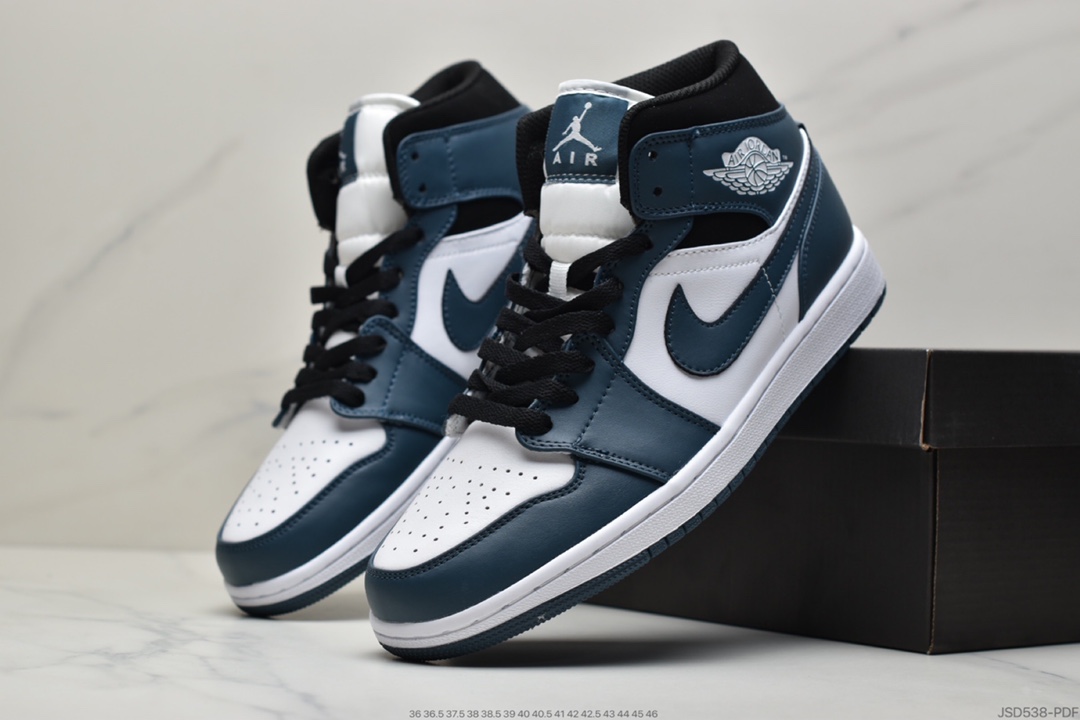 200 Air Jordan 1 Mid ”Obsidian”黑曜石 乔一中邦 554724-411