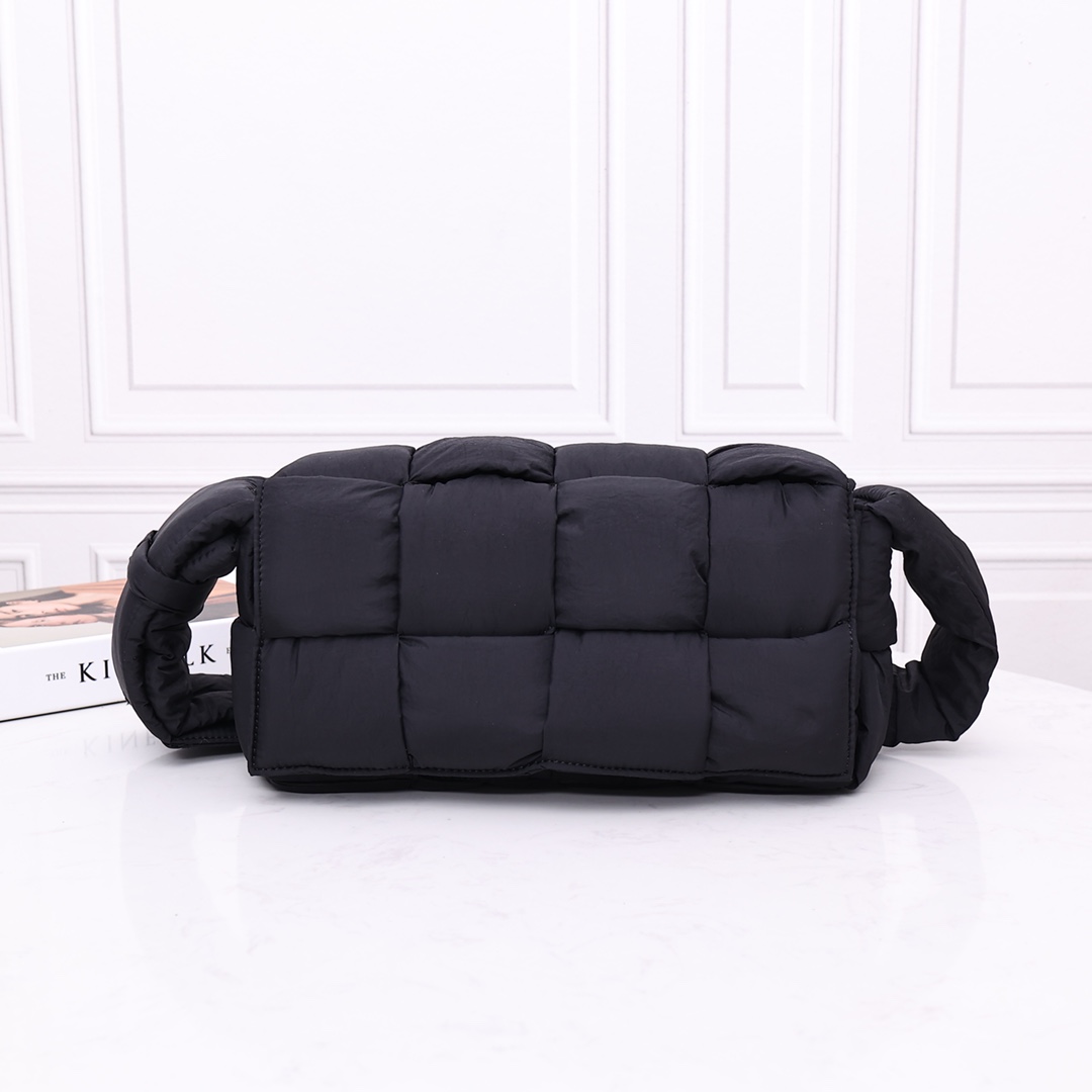 Nylon Cross Weave Puffy Single Shoulder Crossbody Waist Bag