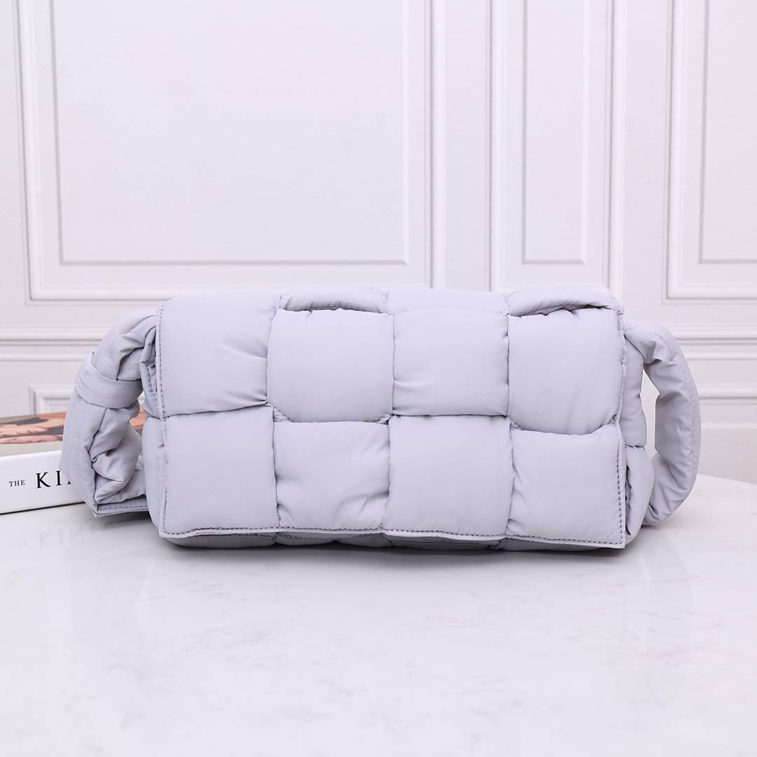 Nylon Cross Weave Fluffy Shoulder Crossbody Waist Bag