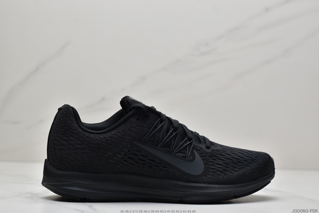 180 耐克Nike Zoom WINFLO 5代飞线贾卡轻质透气休闲运动跑步鞋“呼吸网黑暗灰白” AA7406-001