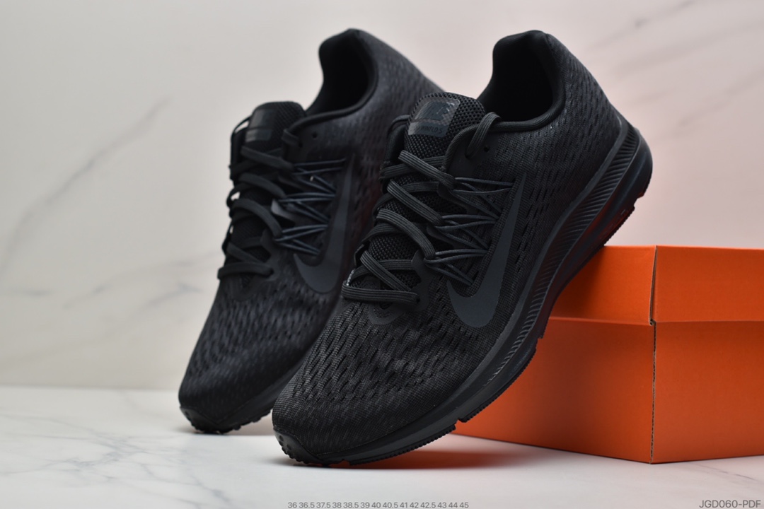 180 耐克Nike Zoom WINFLO 5代飞线贾卡轻质透气休闲运动跑步鞋“呼吸网黑暗灰白” AA7406-001