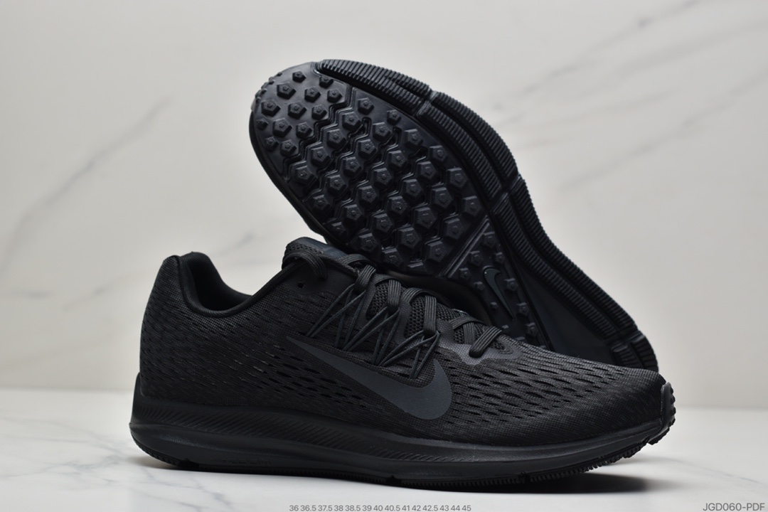 180 耐克Nike Zoom WINFLO 5代飞线贾卡轻质透气休闲运动跑步鞋“呼吸网黑暗灰白” AA7406-001