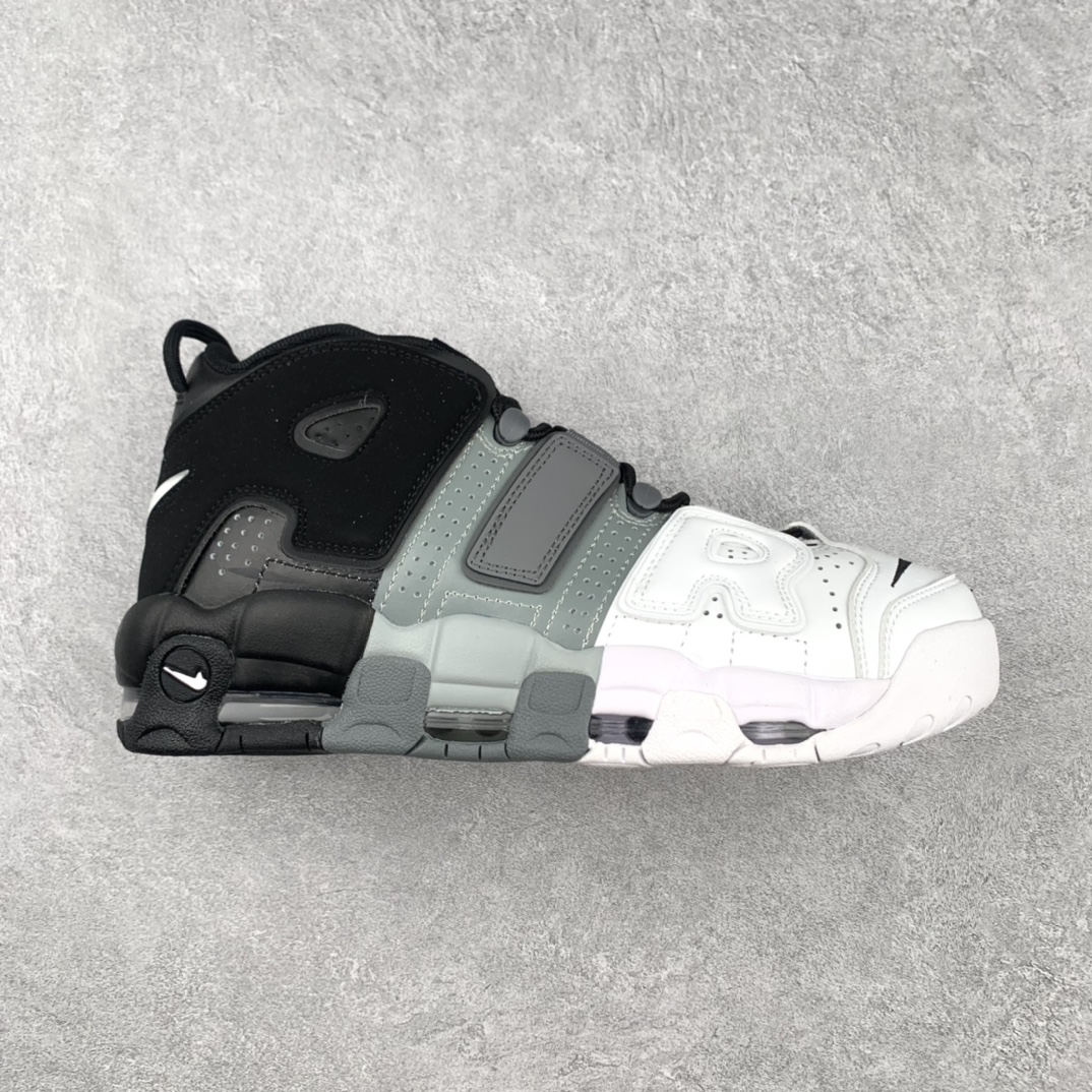 H5 原装 NK Air More Uptempo ’96 OG 皮蓬大AIR 奥利奥灰白拼接 4 G0 82-005 以流行于街头的涂鸦文化为设计灵感 整体的设计风格夸张而充满魅力 厚实而充满质感的皮质鞋面两侧印刻了一对巨大的字母“AIR” 独特炫酷的外观惊艳无比