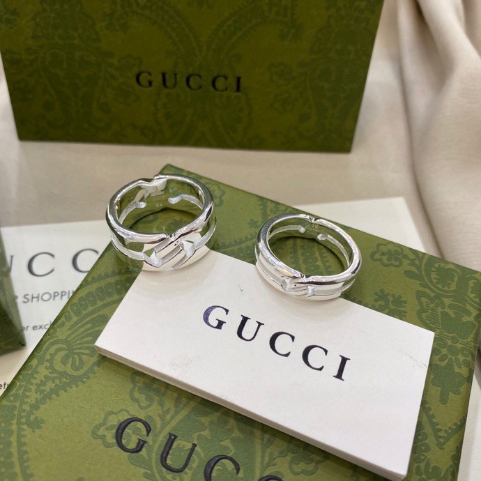 Gucci古驰双G互扣结缘戒指环 6