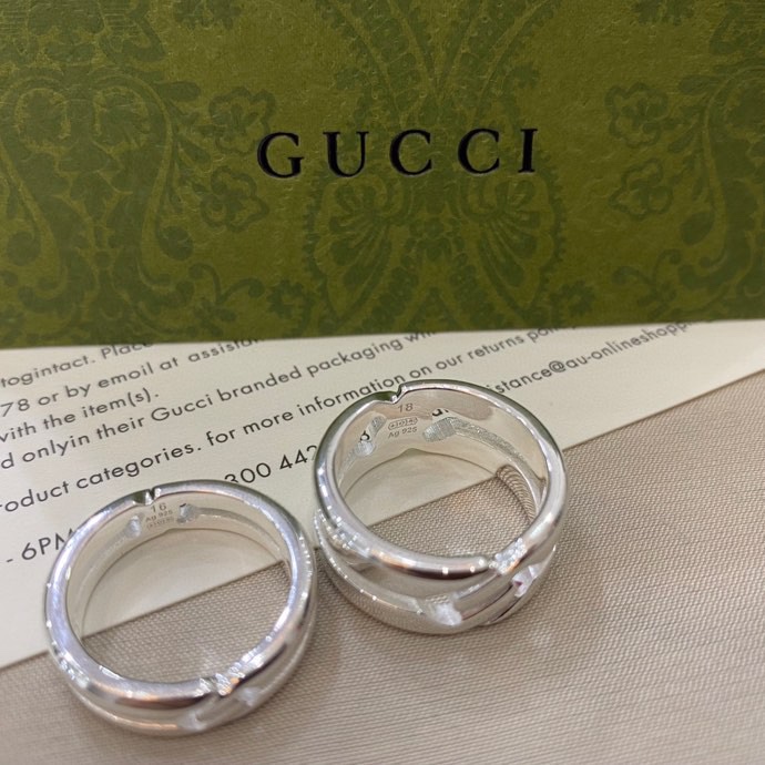 Gucci古驰双G互扣结缘戒指环 7