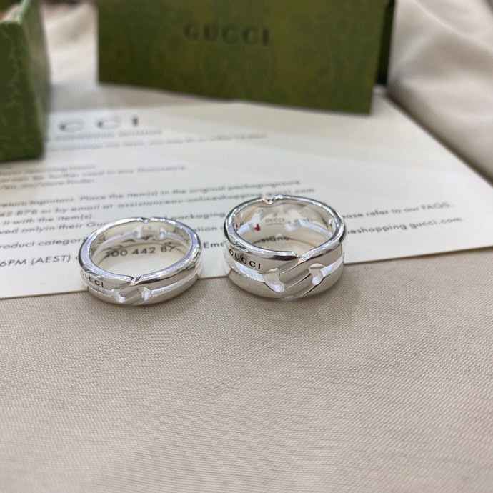 Gucci古驰双G互扣结缘戒指环 8