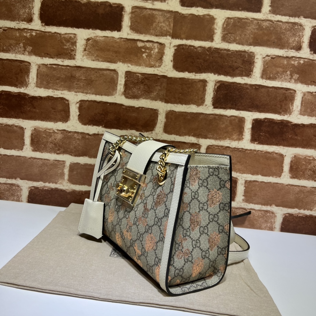 GUCCI古驰Padlock系列浆果印花小号托特包498156