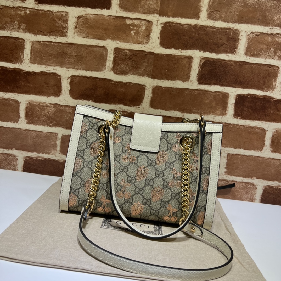 GUCCI古驰Padlock系列浆果印花小号托特包498156