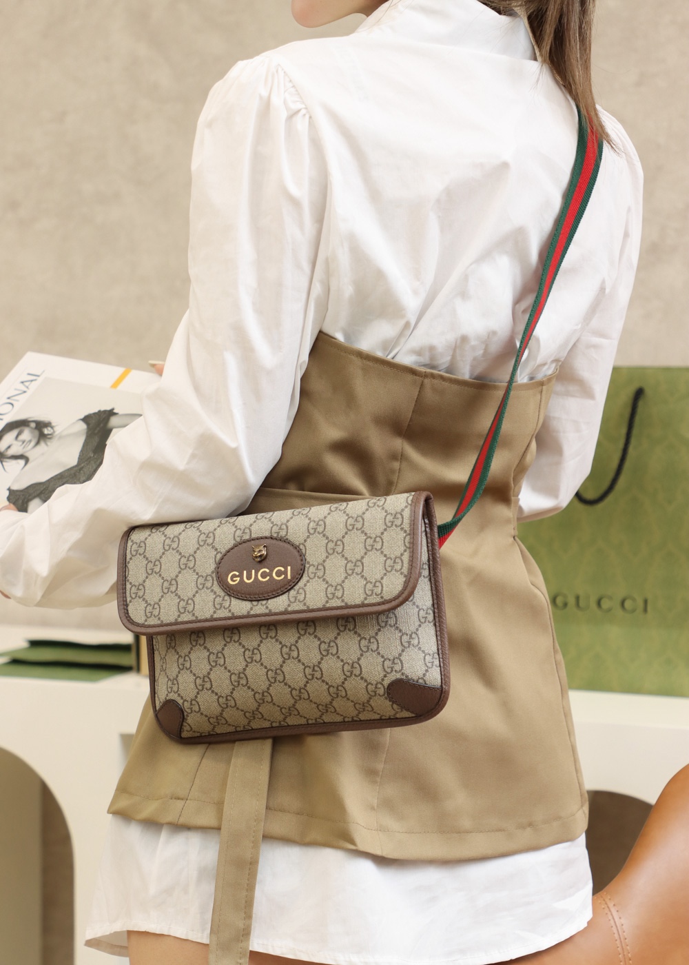 GUCCI 𝐆𝐆 𝐒𝐮𝐩𝐫𝐞𝐦𝐞 虎头腰包 493930