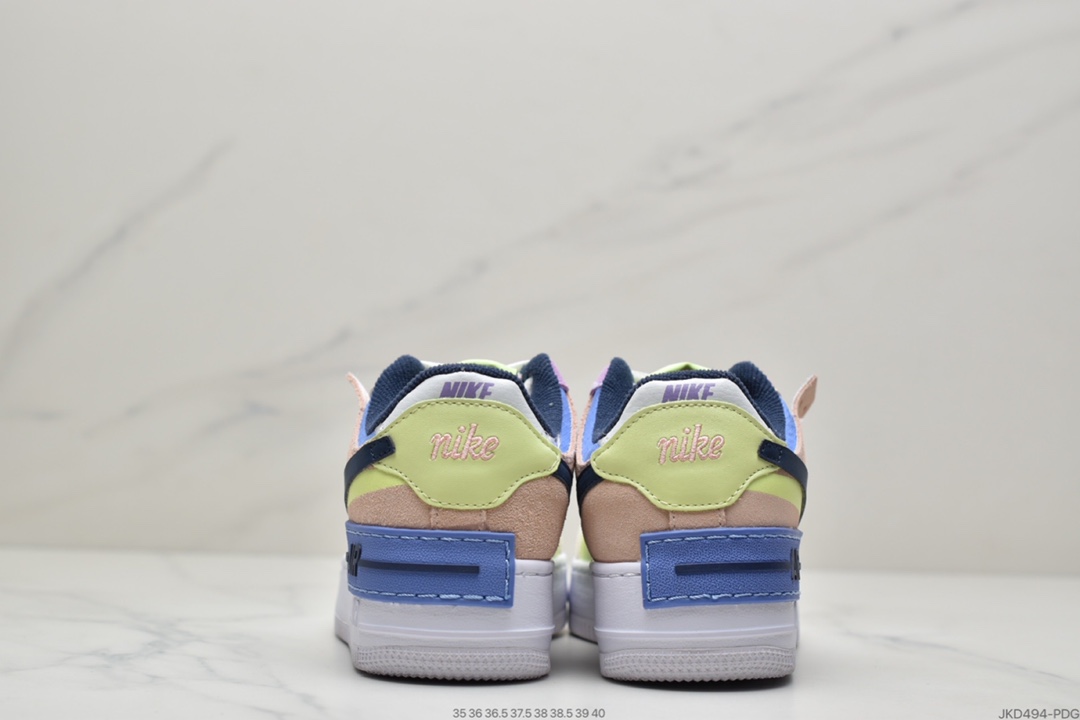 160 耐克Nike WMNS Air Force 1 Shadow 马卡龙空军一号轻量增高低帮百搭板鞋CI0919-100