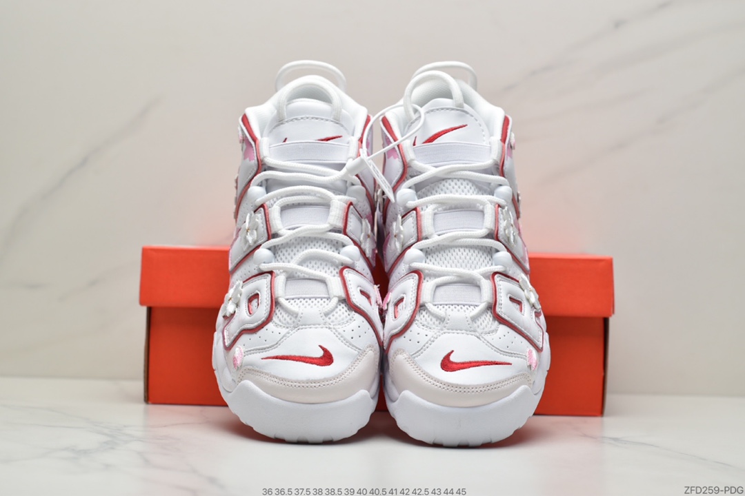 270 耐克Nike Air More Uptempo 男士中帮篮球鞋皮蓬乔治城蓝灰 DJ5988-100