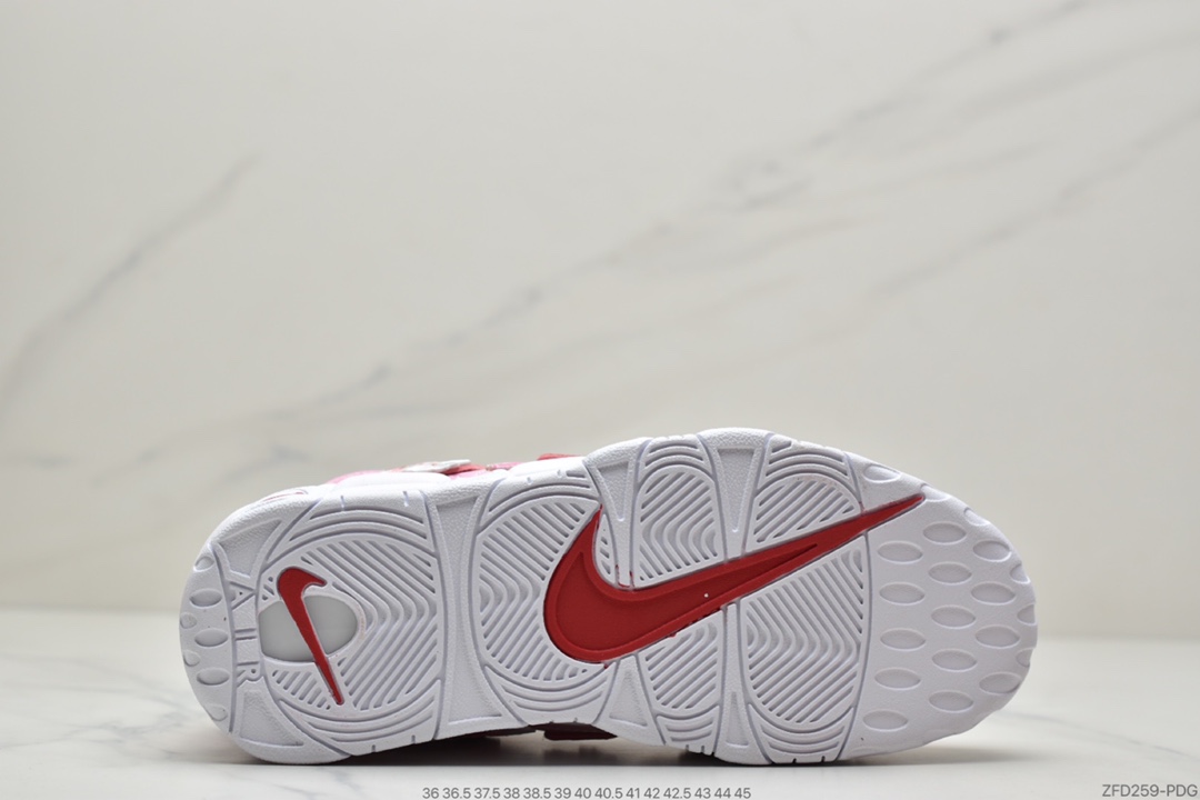 270 耐克Nike Air More Uptempo 男士中帮篮球鞋皮蓬乔治城蓝灰 DJ5988-100