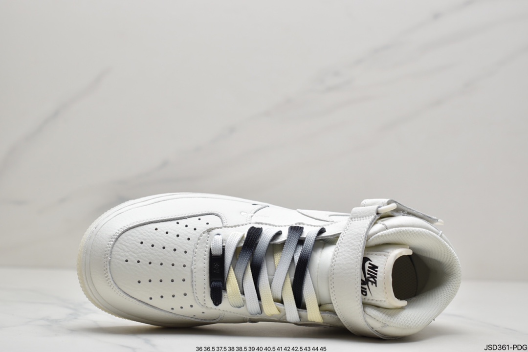 200 耐克Nike Air Force 1 Hight 白蓝橙 拼接小勾空军一号中帮休闲板鞋CT1989-117