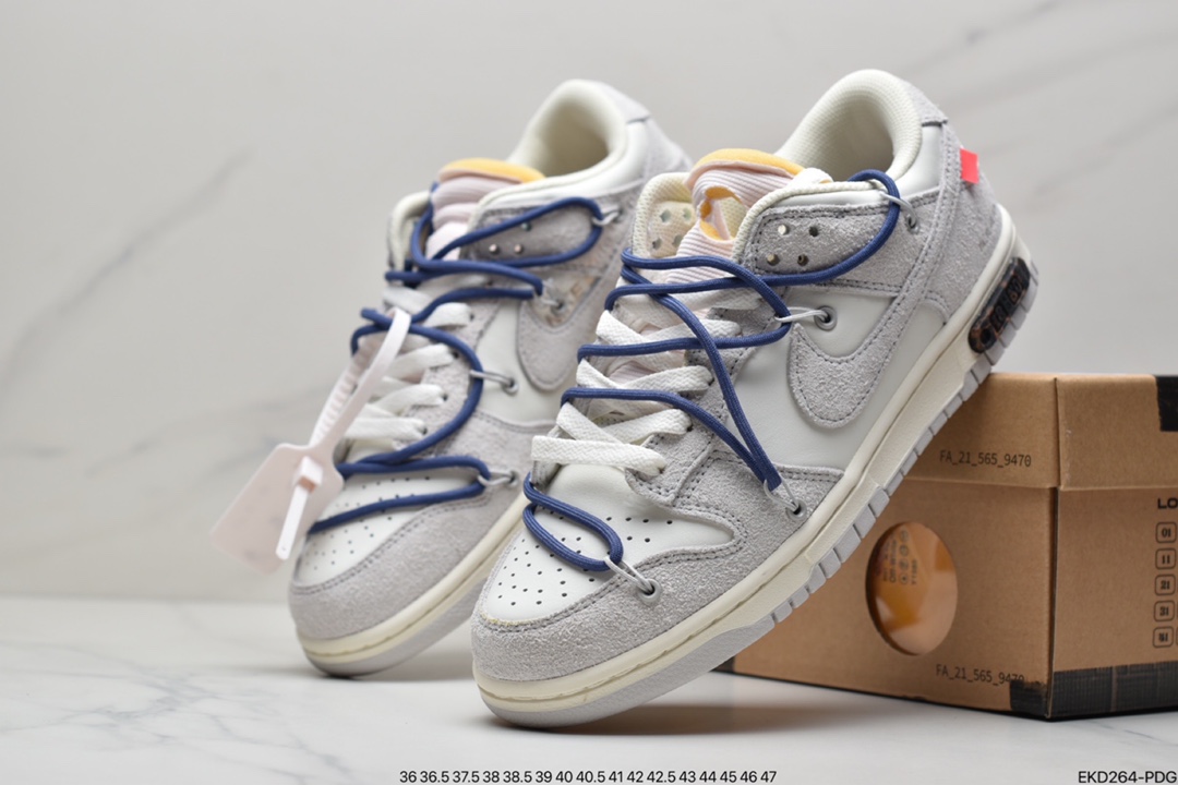380 Off-White x Nike Dunk Low NO.3白鞋带 蓝扣  DM1602-118