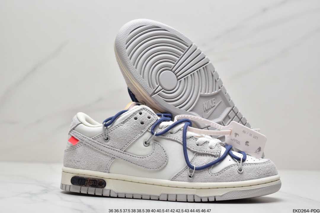 380 Off-White x Nike Dunk Low NO.3白鞋带 蓝扣  DM1602-118