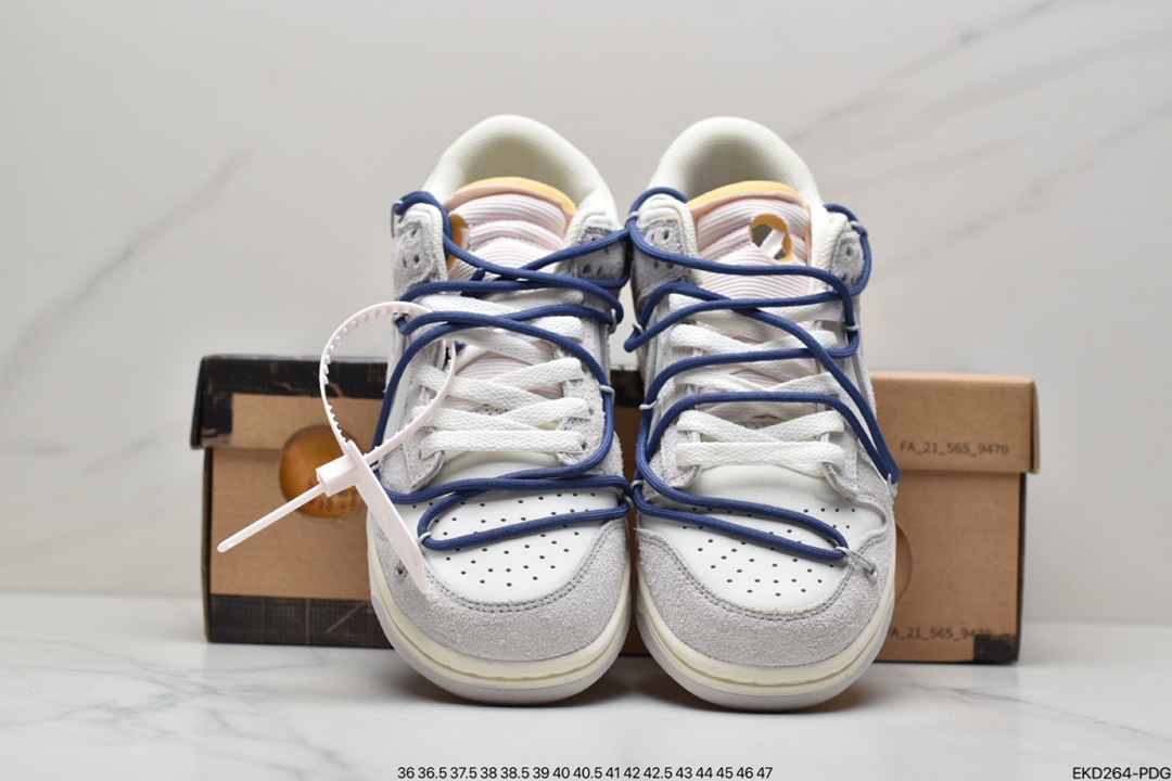 380 Off-White x Nike Dunk Low NO.3白鞋带 蓝扣  DM1602-118
