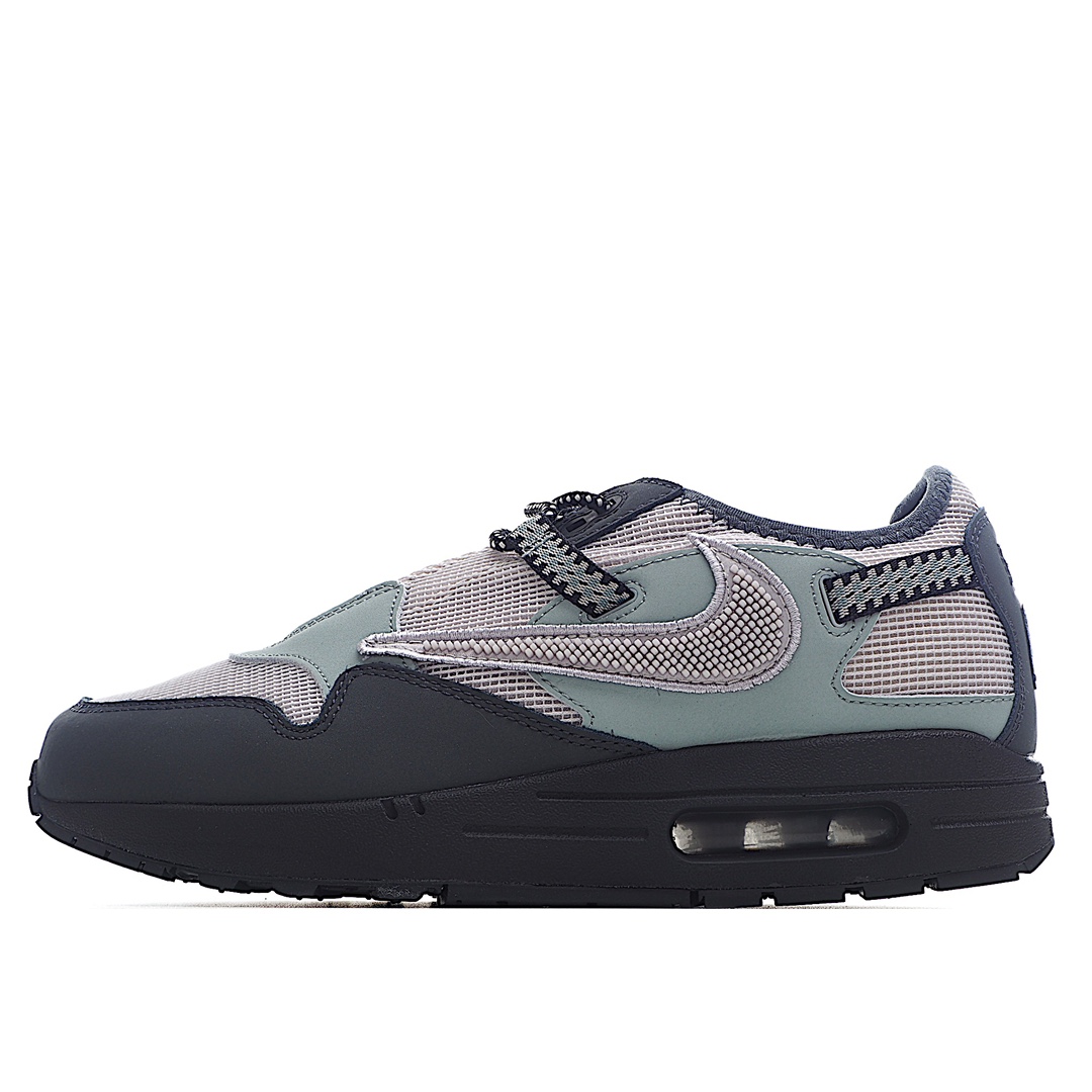 H5 新「倒钩」来了，再度重磅联乘当红说唱歌手·特拉维斯·斯科特Travis Scott x Nike Air Max 1 改版款低帮复古百搭休闲运动慢跑鞋 倒钩DO9392-001全新原楦原纸版数据开发升级回弹PU缓震中底材质全新独家开模底纹橡胶鞋底