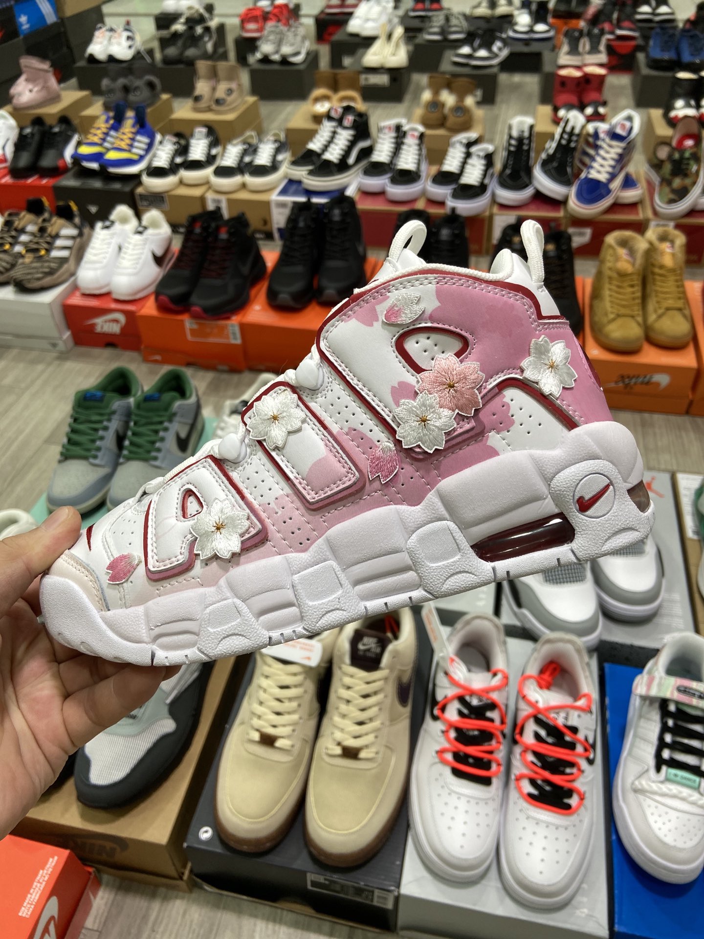 High version Nike Air More Uptempo'96 GS ”White/Cherry blossoms” ”white pink cherry blossom petals” Pippen generation DJ5988-100