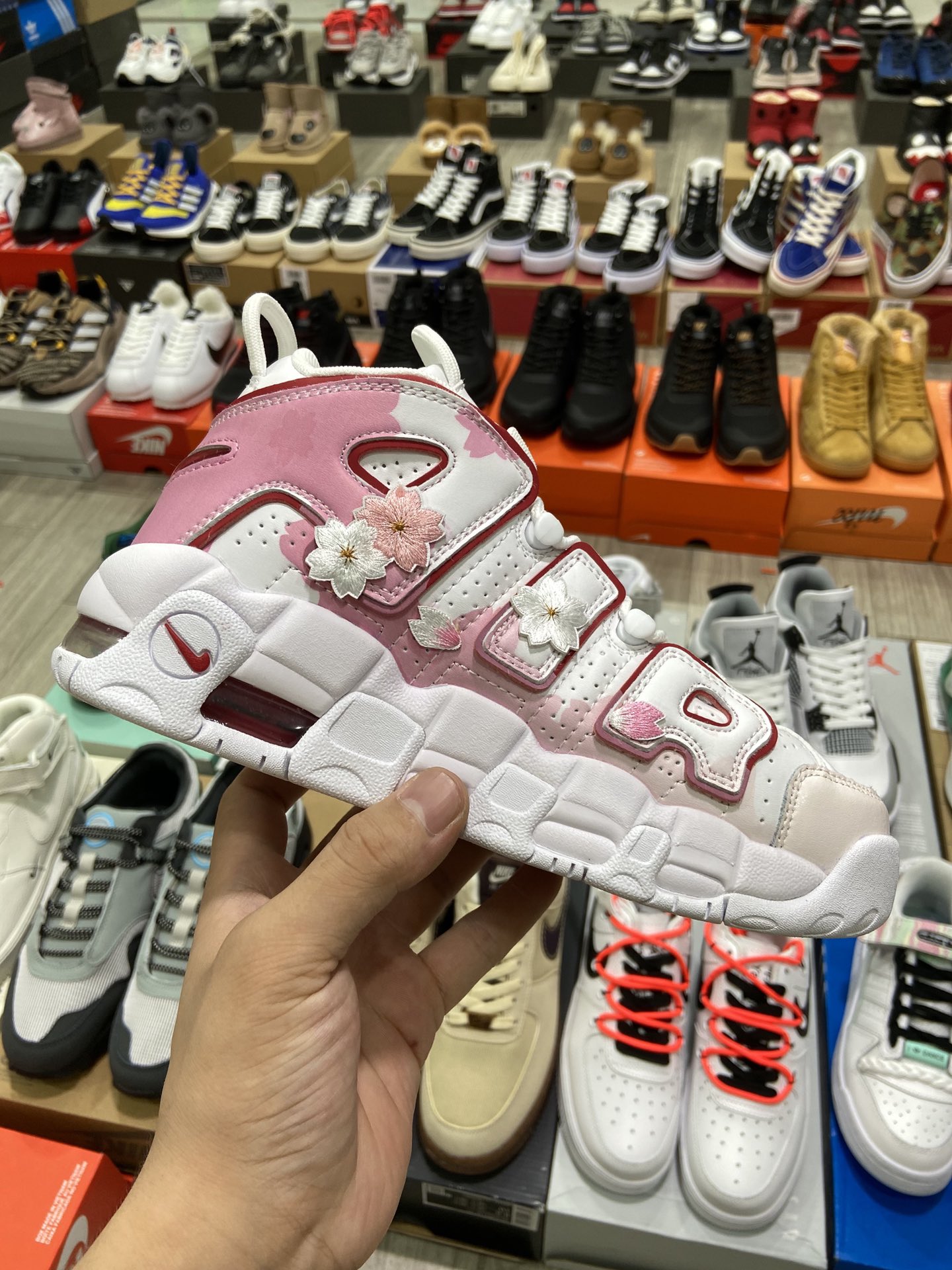 High version Nike Air More Uptempo'96 GS ”White/Cherry blossoms” ”white pink cherry blossom petals” Pippen generation DJ5988-100