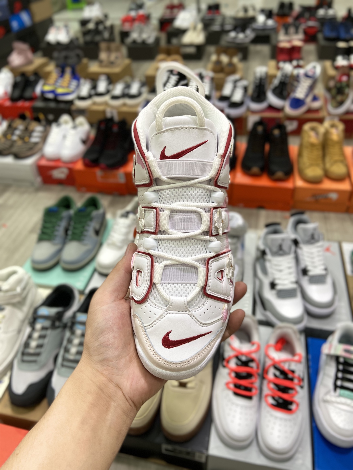 High version Nike Air More Uptempo'96 GS ”White/Cherry blossoms” ”white pink cherry blossom petals” Pippen generation DJ5988-100