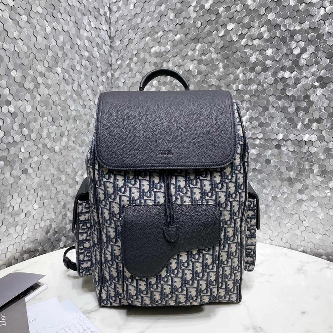 Dior Perfect 
 Bags Backpack Beige Black Printing Cowhide Fabric Oblique