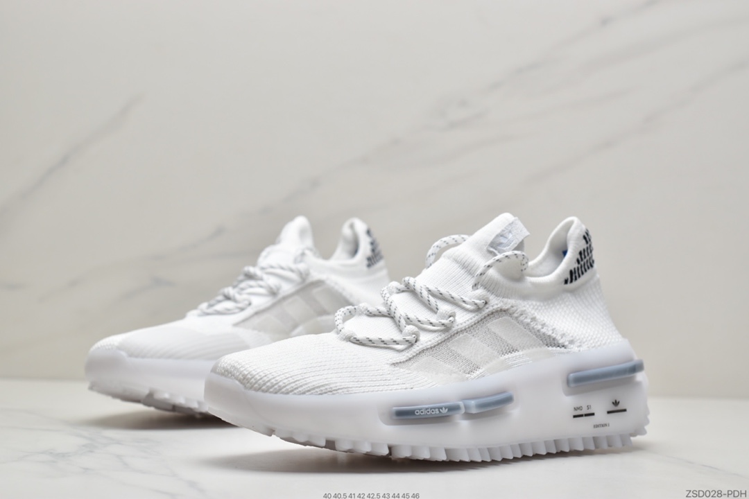 320  菲董上脚 Adidas 阿迪 NMD S_1 Edition ”Cloud White” S_1系列跑步鞋 GZ7900