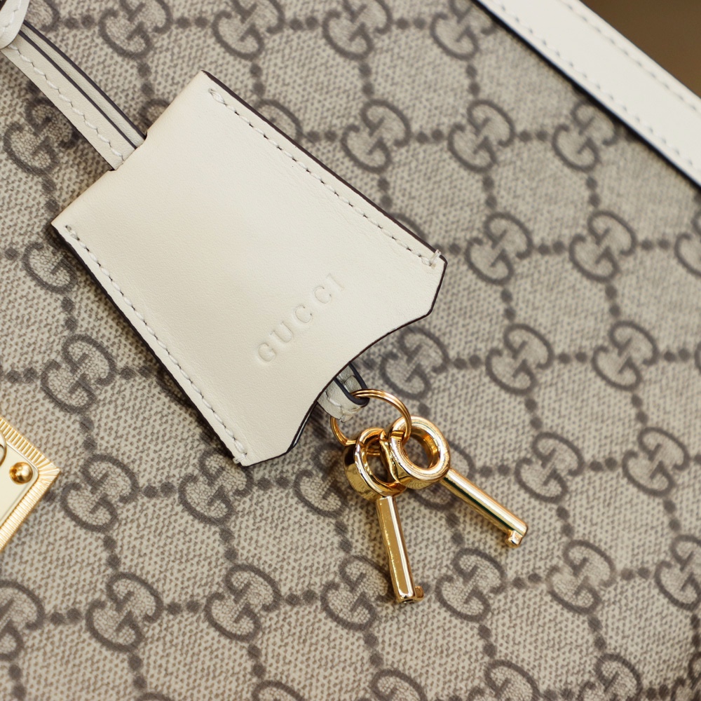 GUCCI 𝐏𝐚𝐝𝐥𝐨𝐜𝐤系列中号肩背包 479197白色