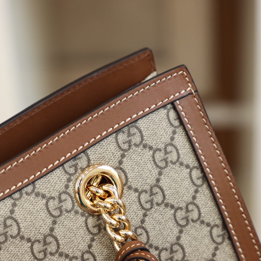 GUCCI 𝐏𝐚𝐝𝐥𝐨𝐜𝐤系列中号肩背包 479197棕色