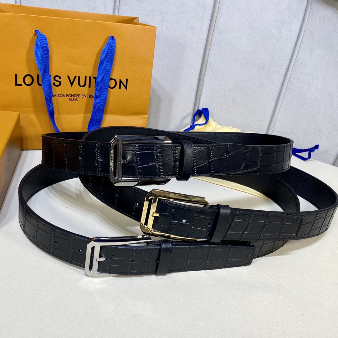 Louis Vuitton Belts Replica Shop
 Men Calfskin Cowhide