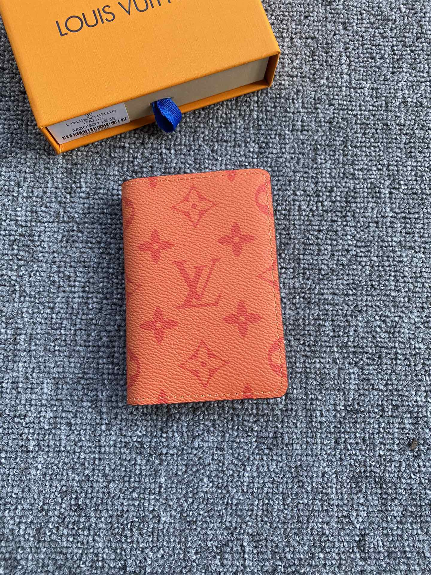Open view of a stylish leather card case