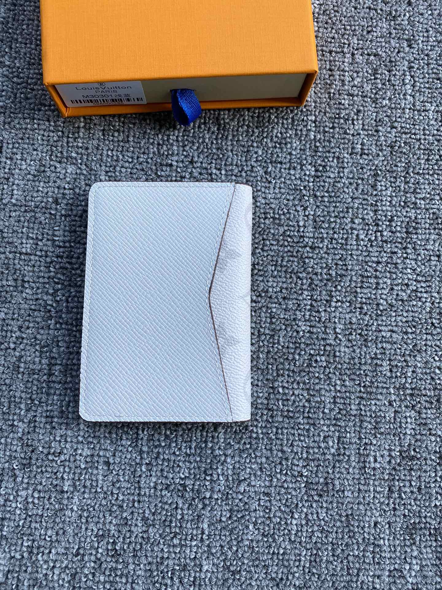 Back view of a stylish leather card organizer