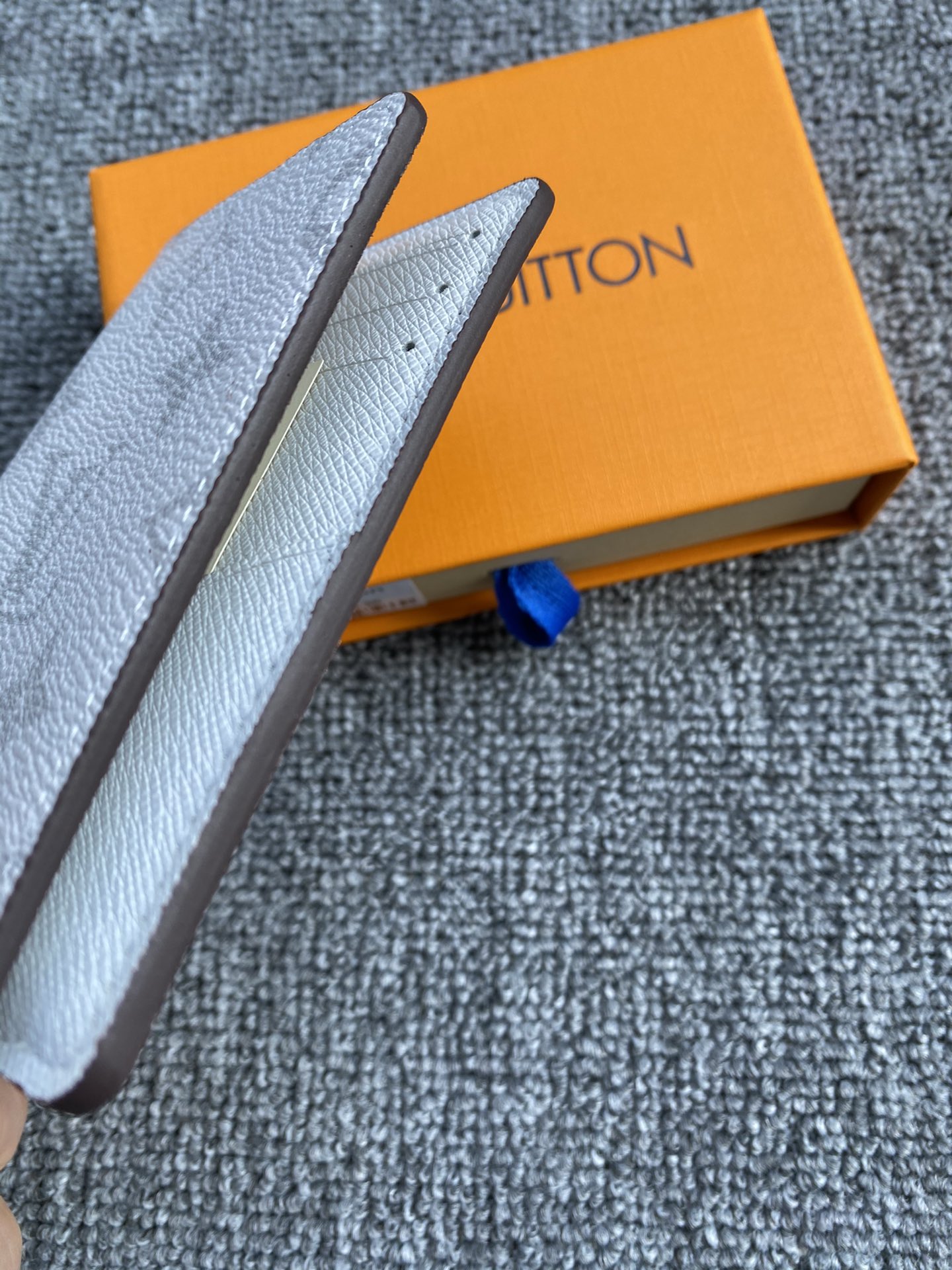Slim profile view of the card organizer