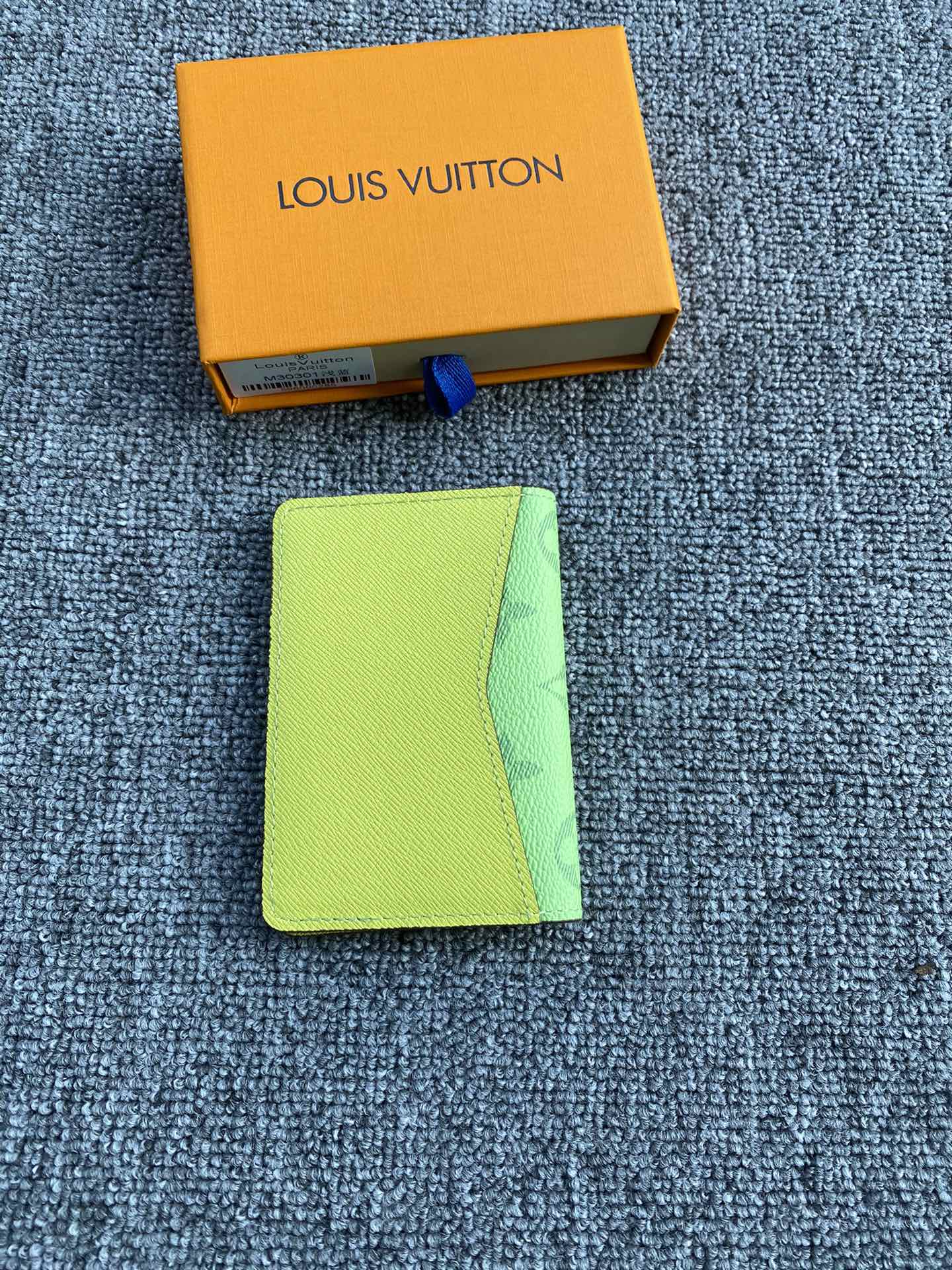 Leather card holder open showing card slots