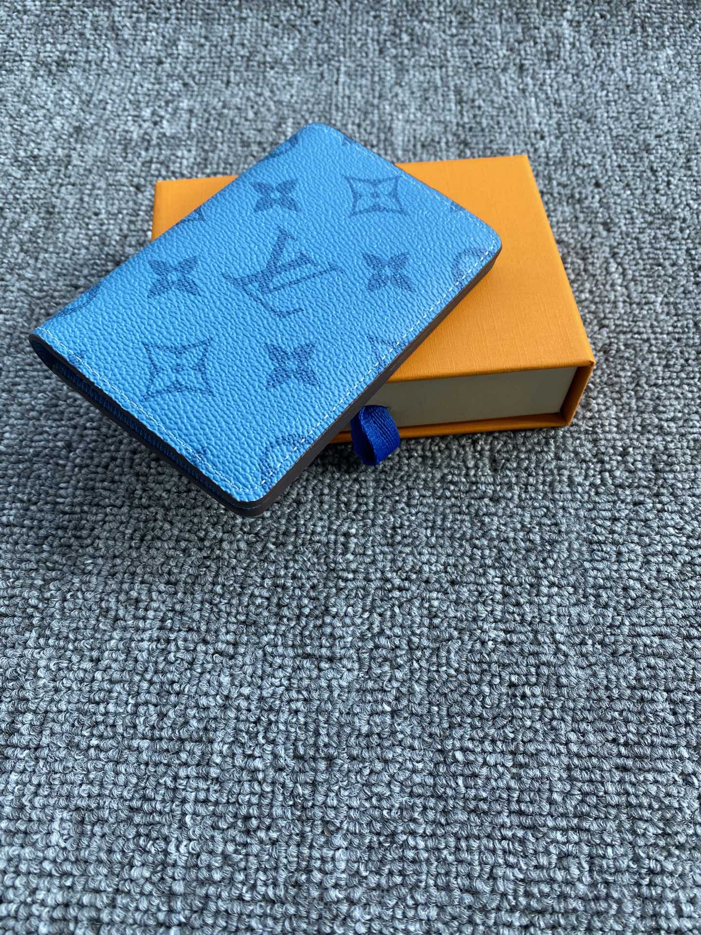 Detail of stitching on leather card holder