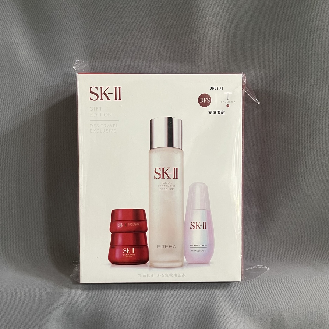 72! SK set de cuatro piezas real, foto real, en stock, nuevo lote grande rojo 50ML + pequeño bulbo 50ML + crema para oj…