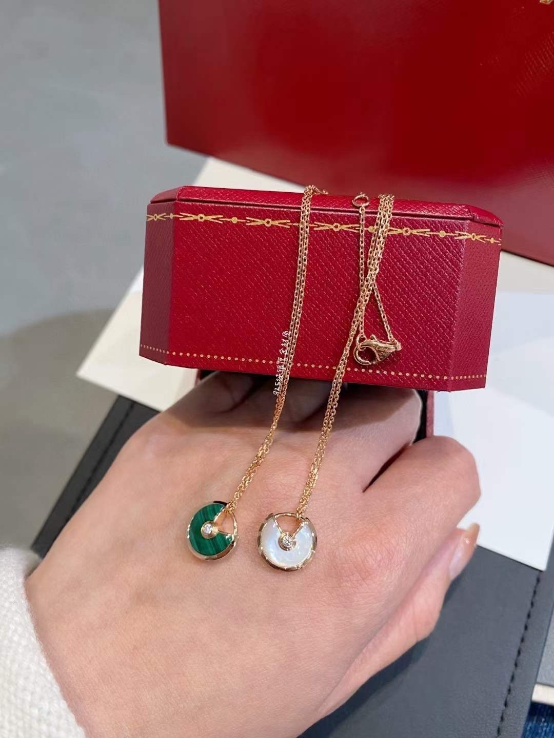 Cartier Cartier卡地亚 孔雀石护身符锁骨项链