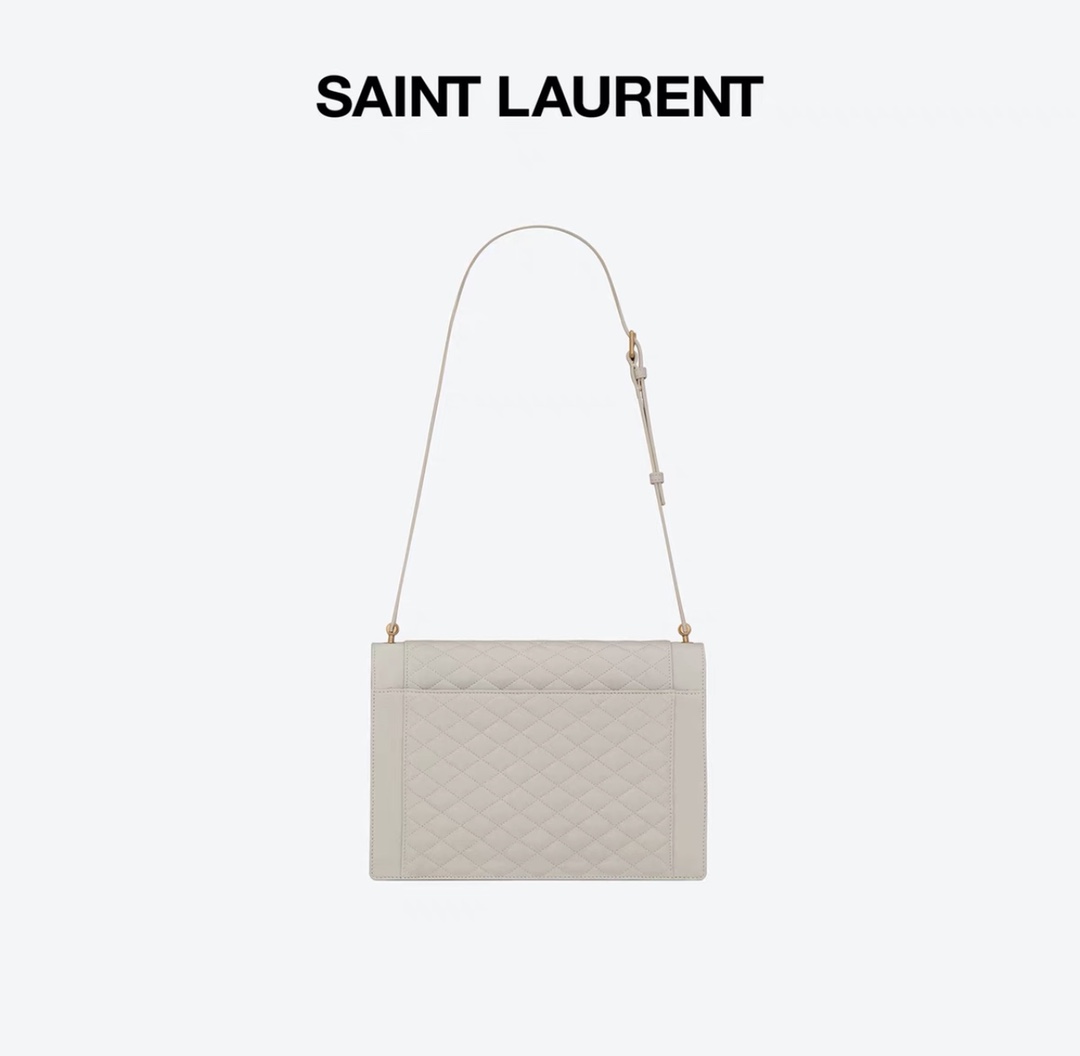 Saint laurent Ysl Gaby绗缝纹路信封斜挎包 668863白色