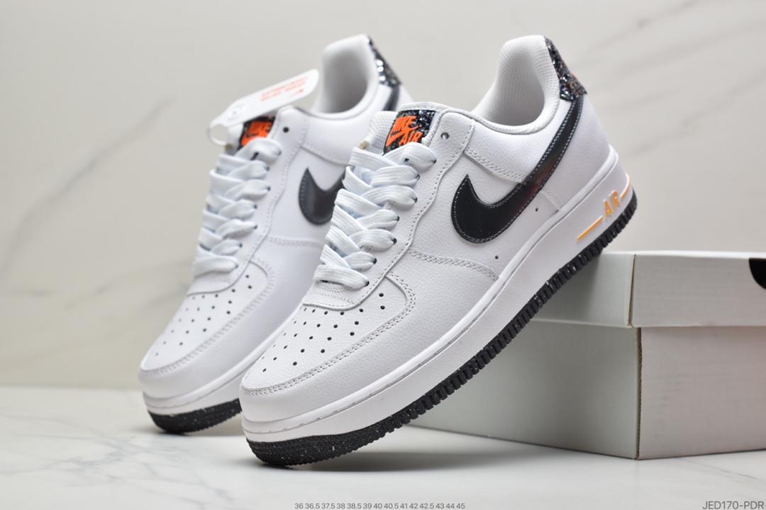 150 耐克Nike Air Force 1 Low 白黑银 空军一号低帮百搭休闲运动板鞋DB1558-100