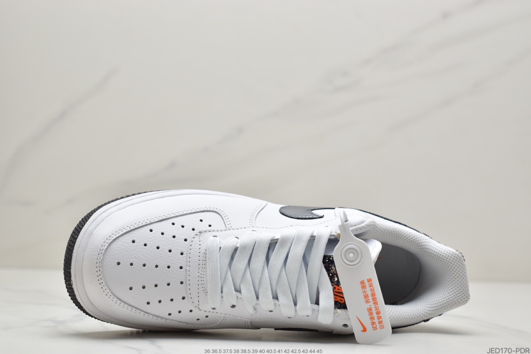 150 耐克Nike Air Force 1 Low 白黑银 空军一号低帮百搭休闲运动板鞋DB1558-100