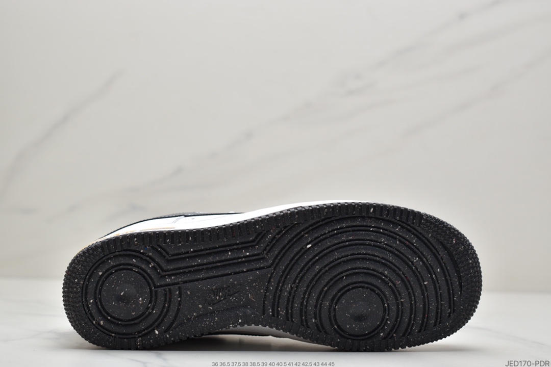 150 耐克Nike Air Force 1 Low 白黑银 空军一号低帮百搭休闲运动板鞋DB1558-100