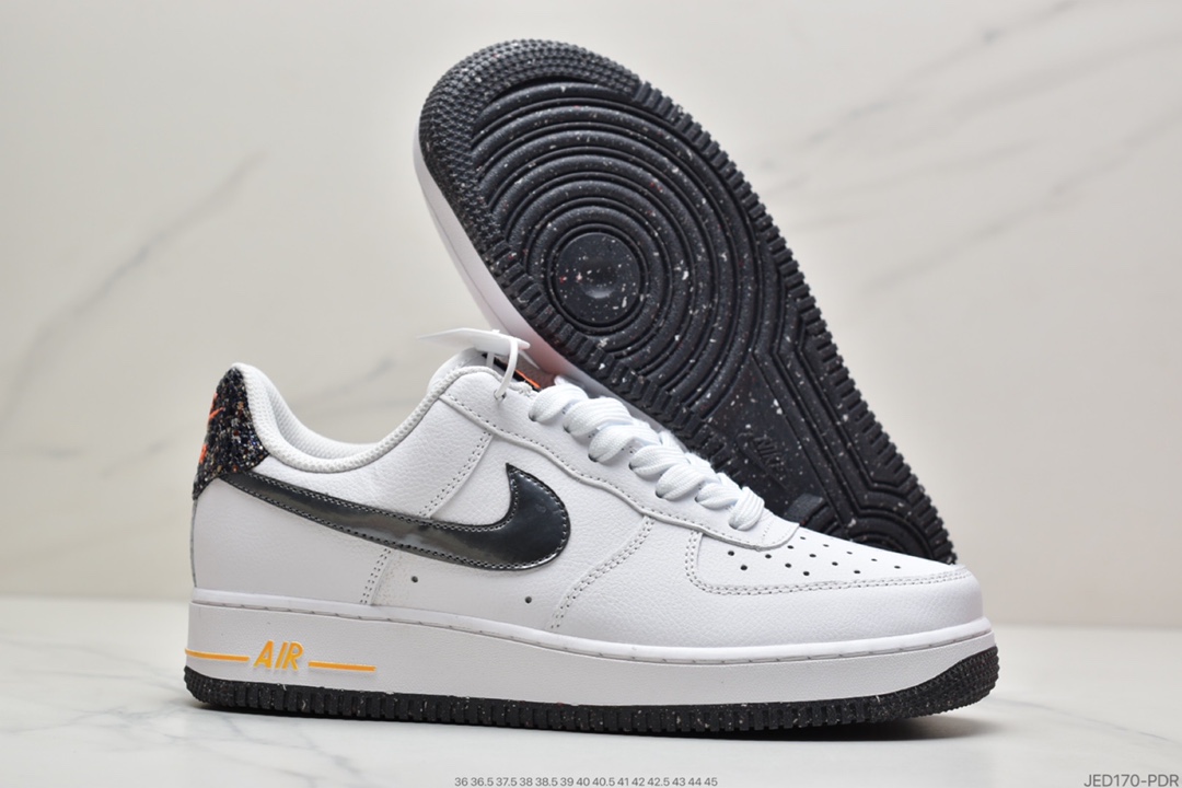 150 耐克Nike Air Force 1 Low 白黑银 空军一号低帮百搭休闲运动板鞋DB1558-100
